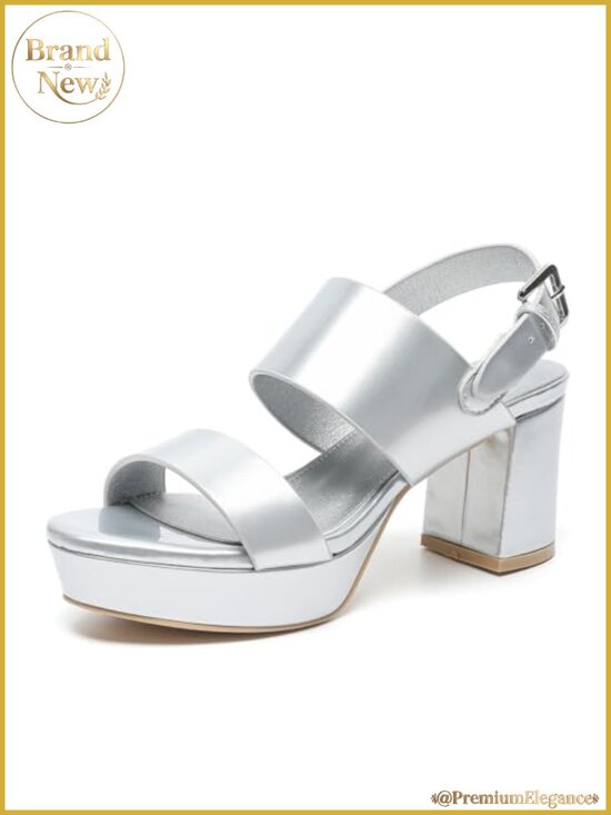 Shoes - 3 Inch Block Heel Platform Strap Chunky Sandals